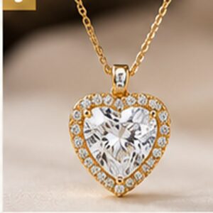 09 heart halo pendant